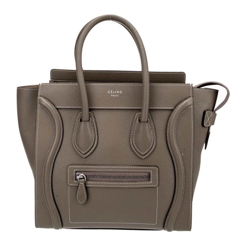 Celine Brown Leather Tote with Structured Design